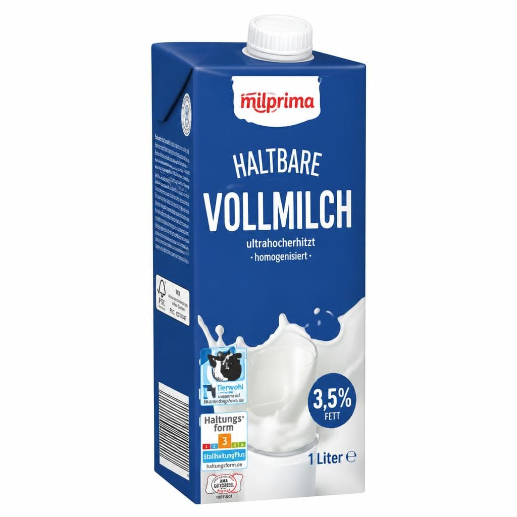 Milprima Haltbare Vollmilch, 1 l – Penny