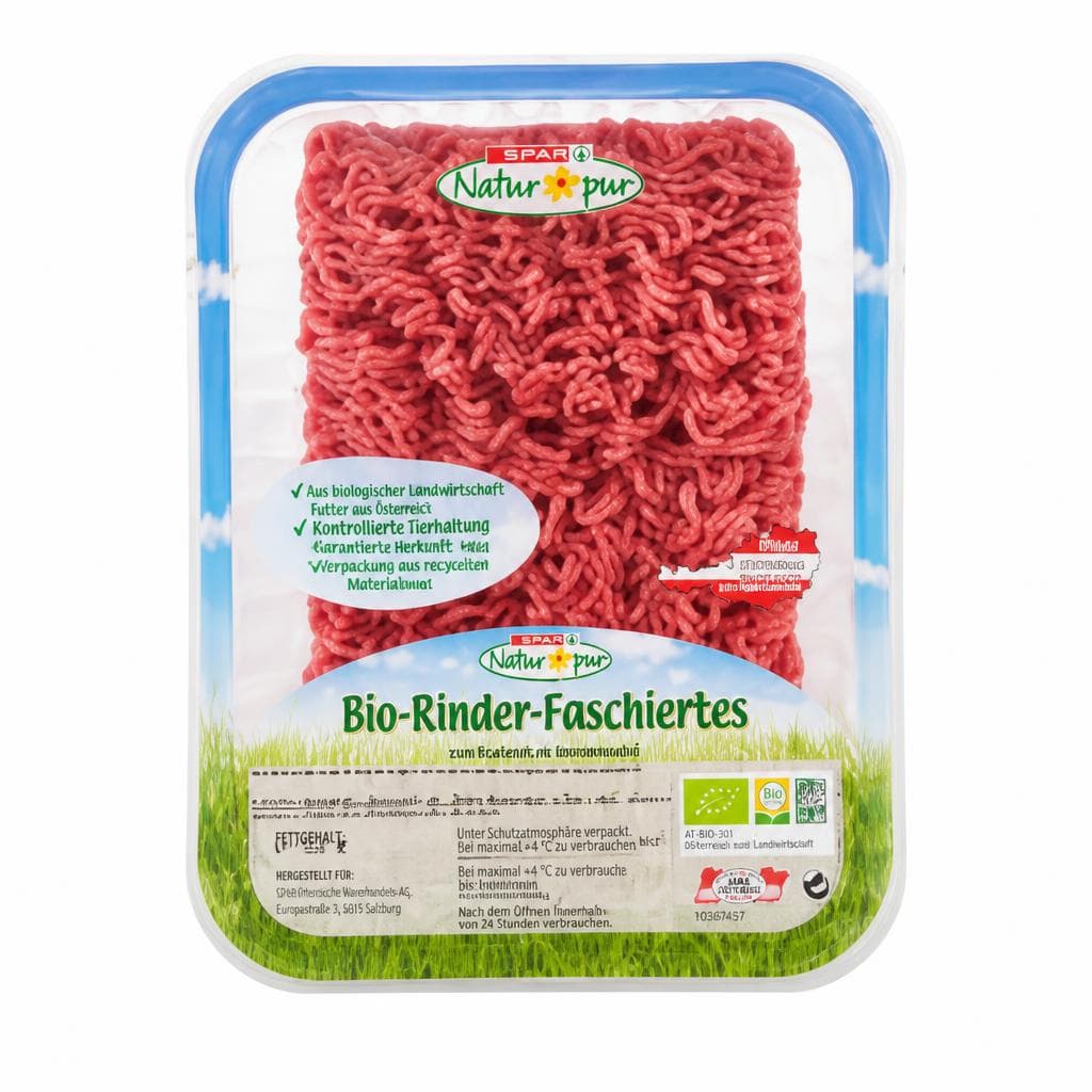 Bio-Rinder-Faschiertes, 330-g-Packung SPAR Natur pur – Spar