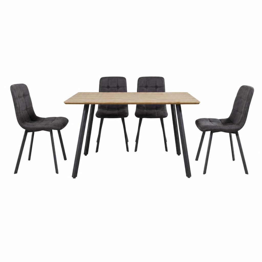 Tischgruppe 5-teilig, Tisch ca. 140x76x80 cm, 4 Stühle ca. 47x42x42 cm – Möbelix