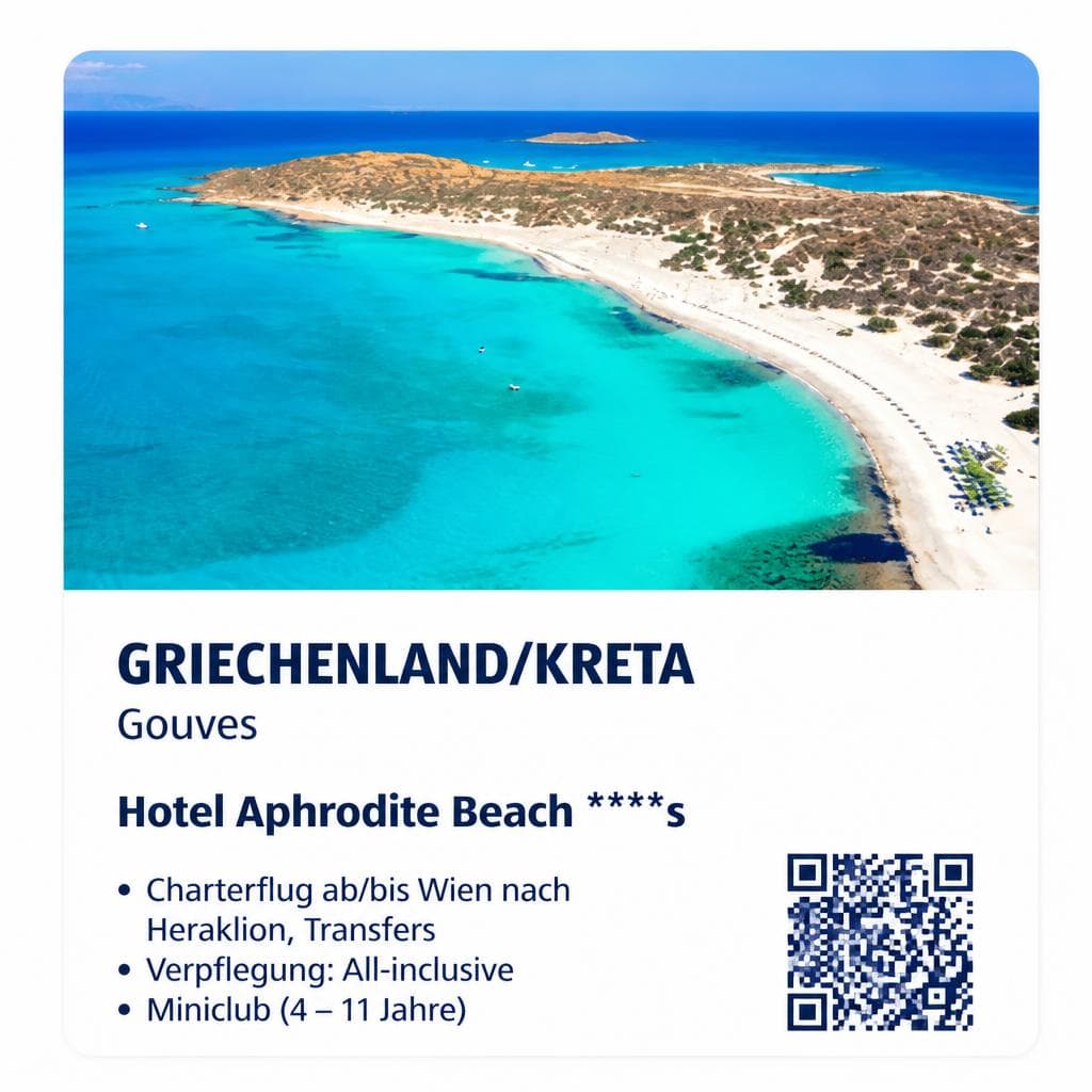 Griechenland/Kreta - Hotel Aphrodite Beach, 7 oder 14 Nächte – Hofer