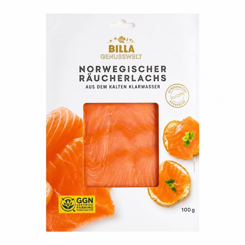 BILLA GENUSSWELT Norwegischer Räucherlachs, 100 g – Billa Plus