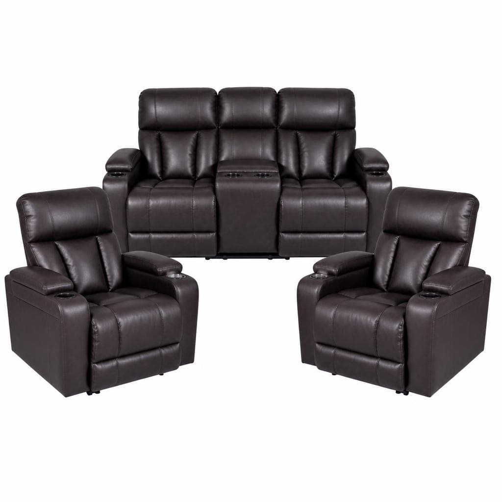 Relaxsofa-Set 3tlg. CINEMA mit 5 Relaxfunktionen – Norma
