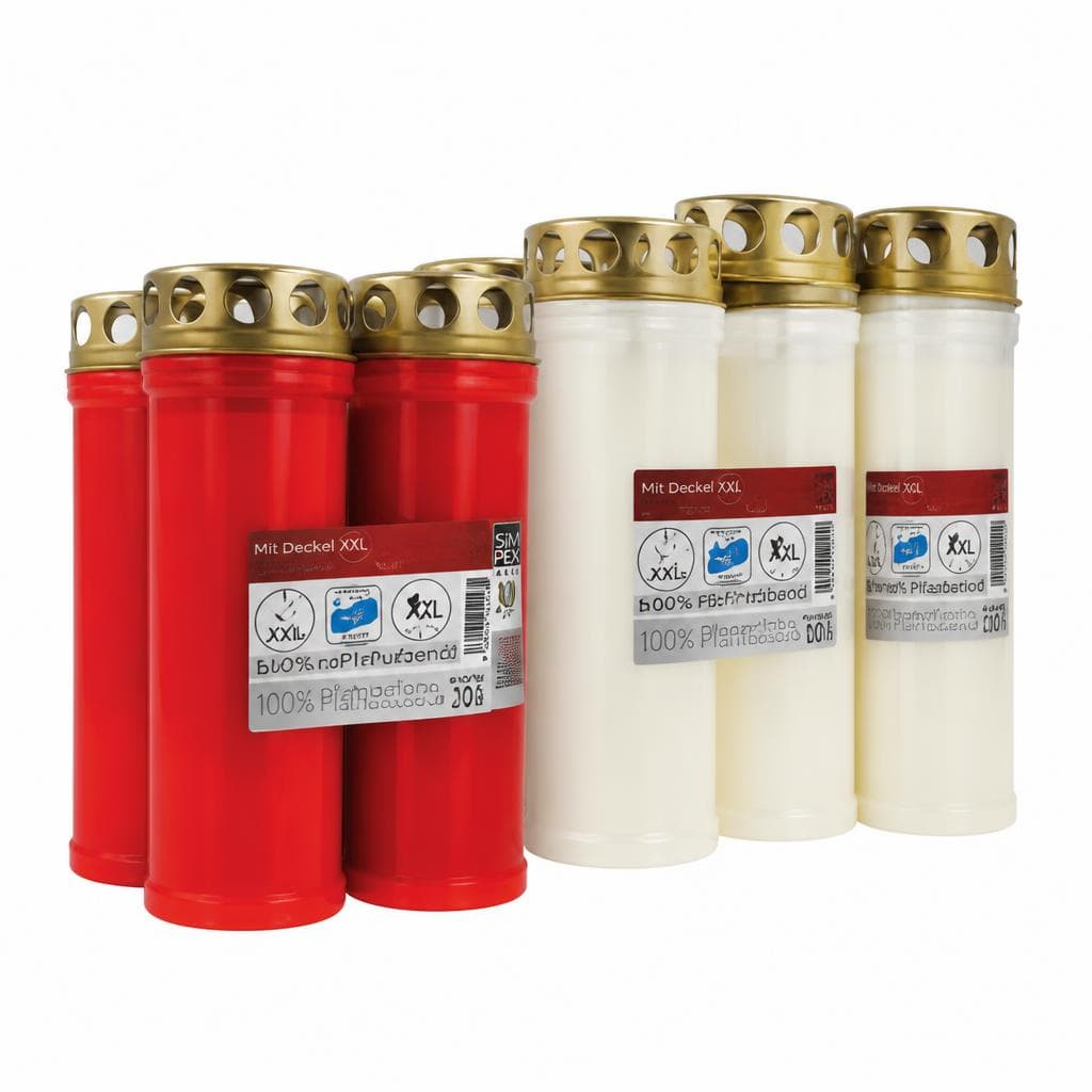 Sim Pex Basic Grabkerzen mit Deckel XXL Rot oder Weiß 4er-Packung Angebot bei Maximarkt