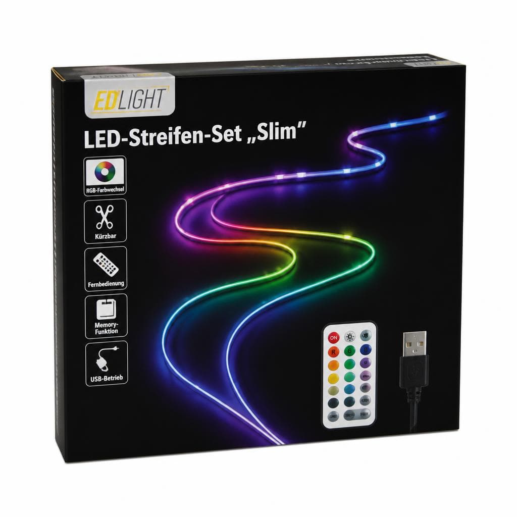 LED-Streifen-Set „Slim", 2 Streifen à ca. 2,5 m Länge Edilight – Norma