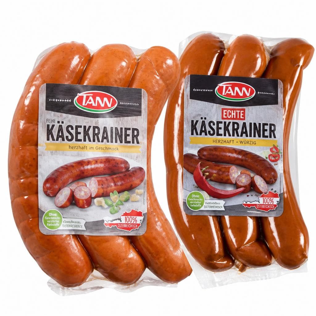 Käsekrainer, Chili Käsekrainer, Puten Käsekrainer, Bratwurst dick oder dünn, 360 g Iann – Eurospar
