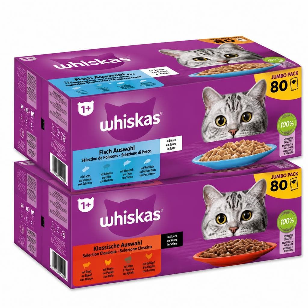 Katzennassnahrung, 80x85 g Whiskas – Norma