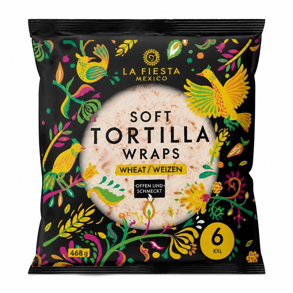 Soft Tortilla Wraps Weizen XXL, 6 Stück/468-g-Packung – Interspar