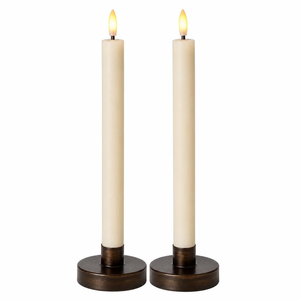 LED-Echtwachs-Stabkerze, 2er-Pack / Höhe ca. 25 cm – NKD