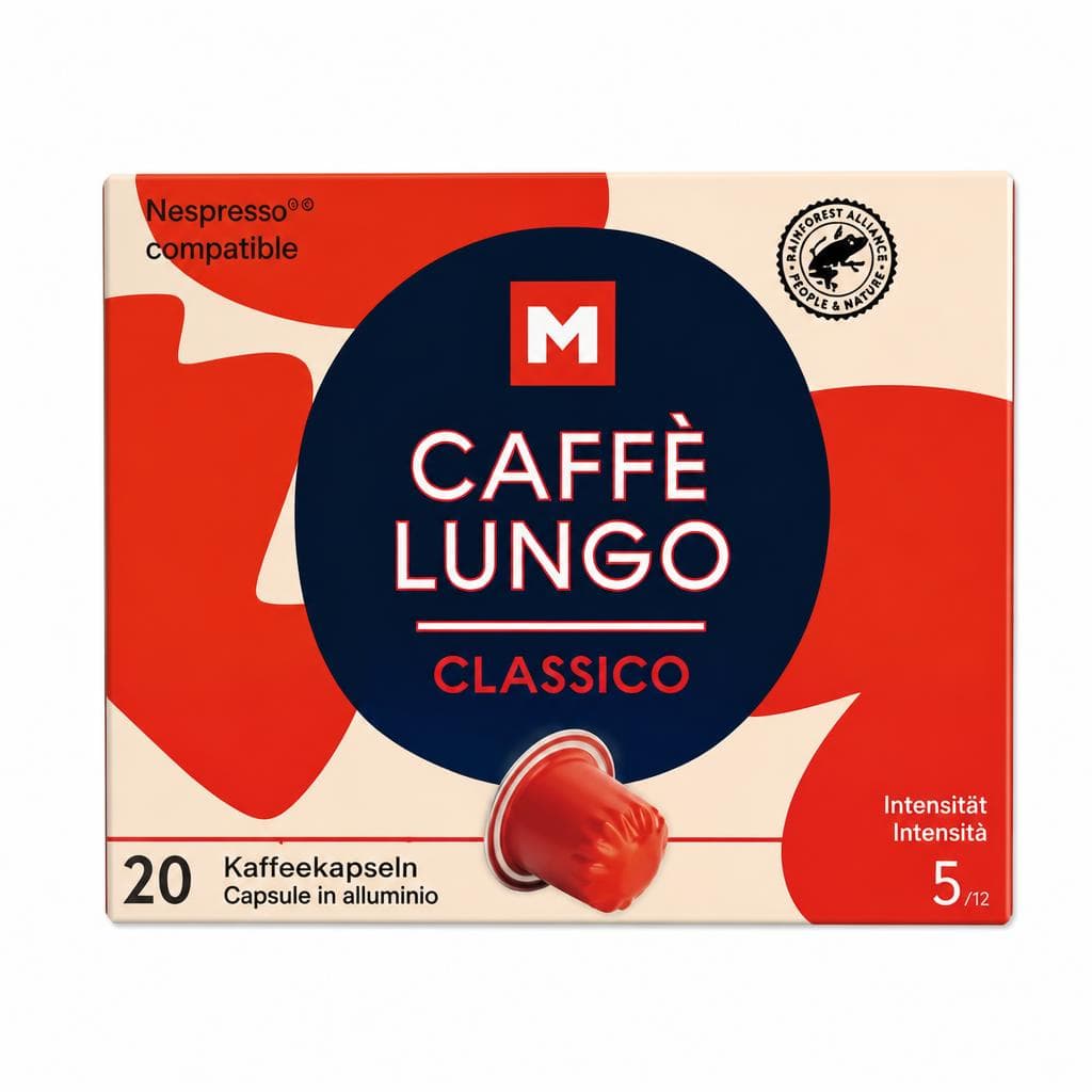 Kaffeekapseln Caffè Lungo Classico, 20-Kapsel-Packung M – MPREIS