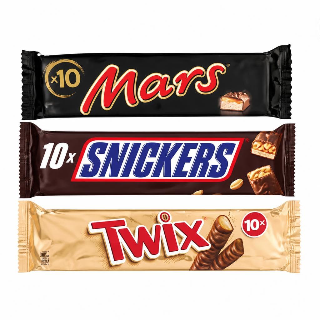 Mars Snickers Twix Schokoriegel, je 10 Stück – Norma