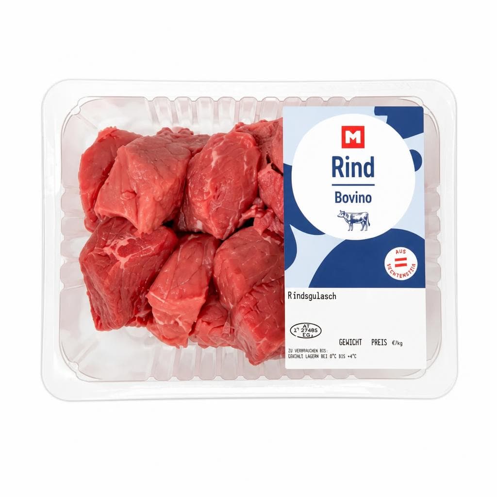 Rindsgulasch, per kg M – MPREIS