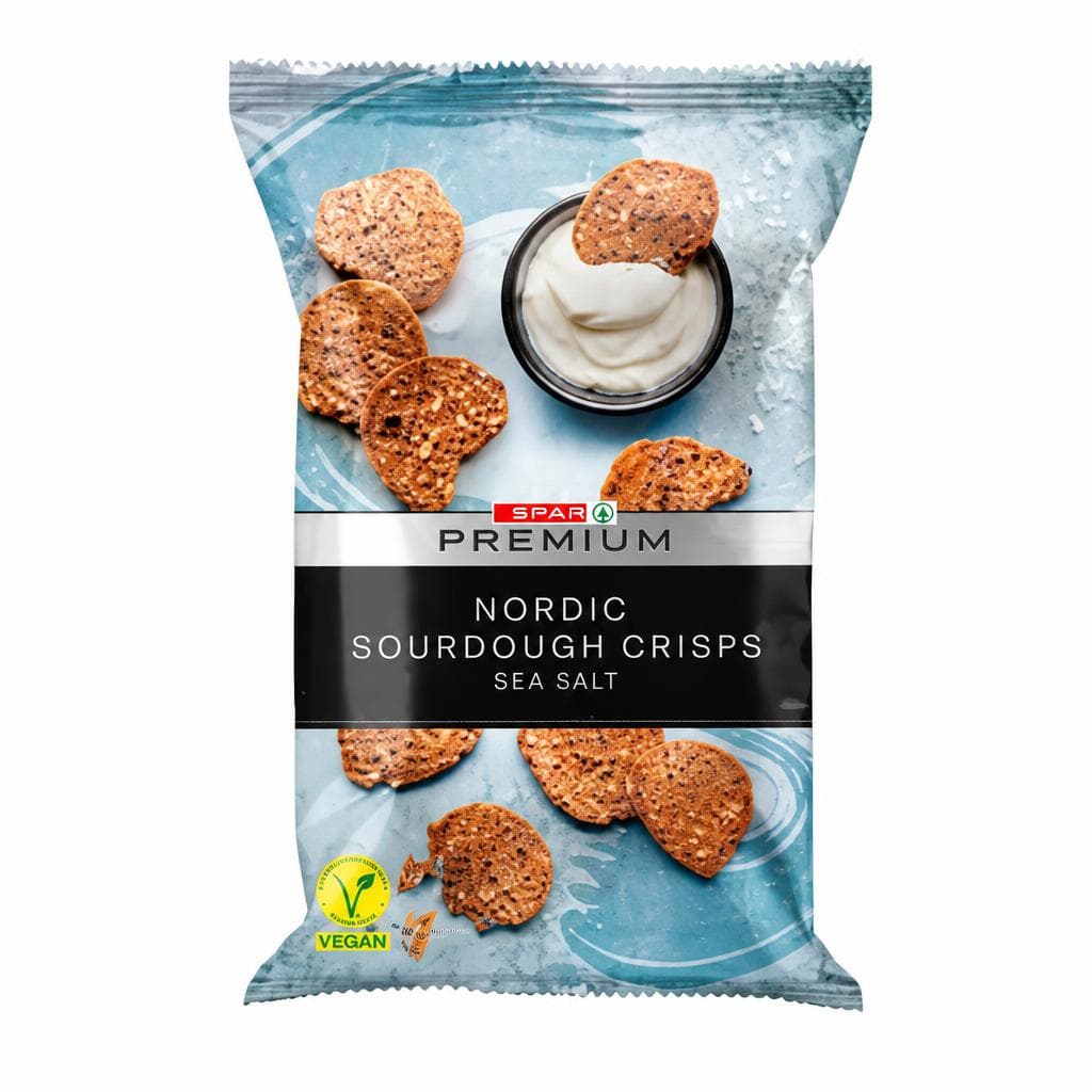 SPAR PREMIUM Nordic Sourdough Crisps Sea Salt, 130 g – Spar