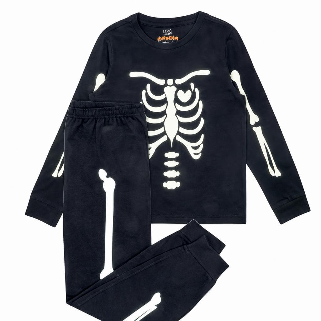 Lily & Dan Kinder-Halloween-Pyjama nachtleuchtend, Gr. 110 - 140 – Hofer
