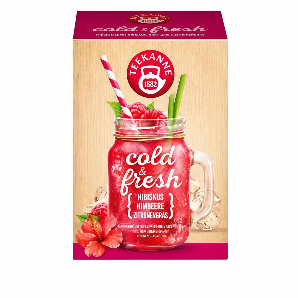 Teekanne cold & fresh Früchtetee Hibiskus, Himbeere & Zitronengras 15 Btl. Angebot bei Dm