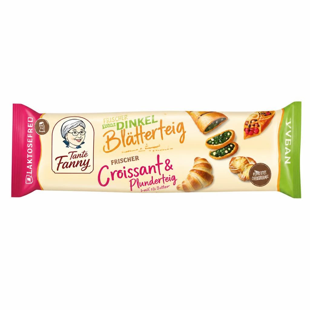 Tante Fanny Frischer Croissant & Plunderteig, Dinkel-Flammkuchenteig, Dinkel-Blätterteig oder Frischer Flammkuchenteig XXL, 260-g-400-g-Packung – Interspar
