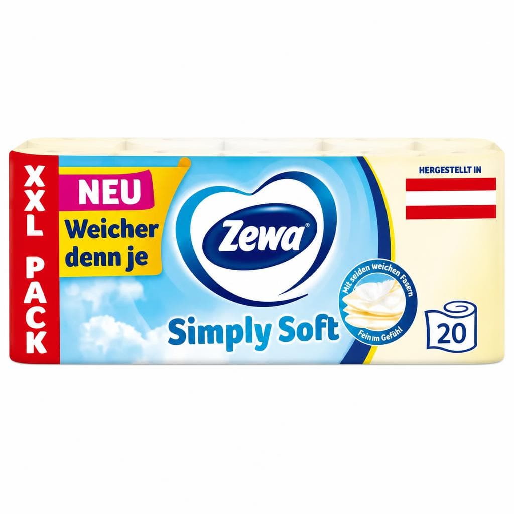 Zewa Simply Soft Toilettenpapier oder Zewa Premium Toilettenpapier, 20er-Packung / 18er-Packung – Eurospar