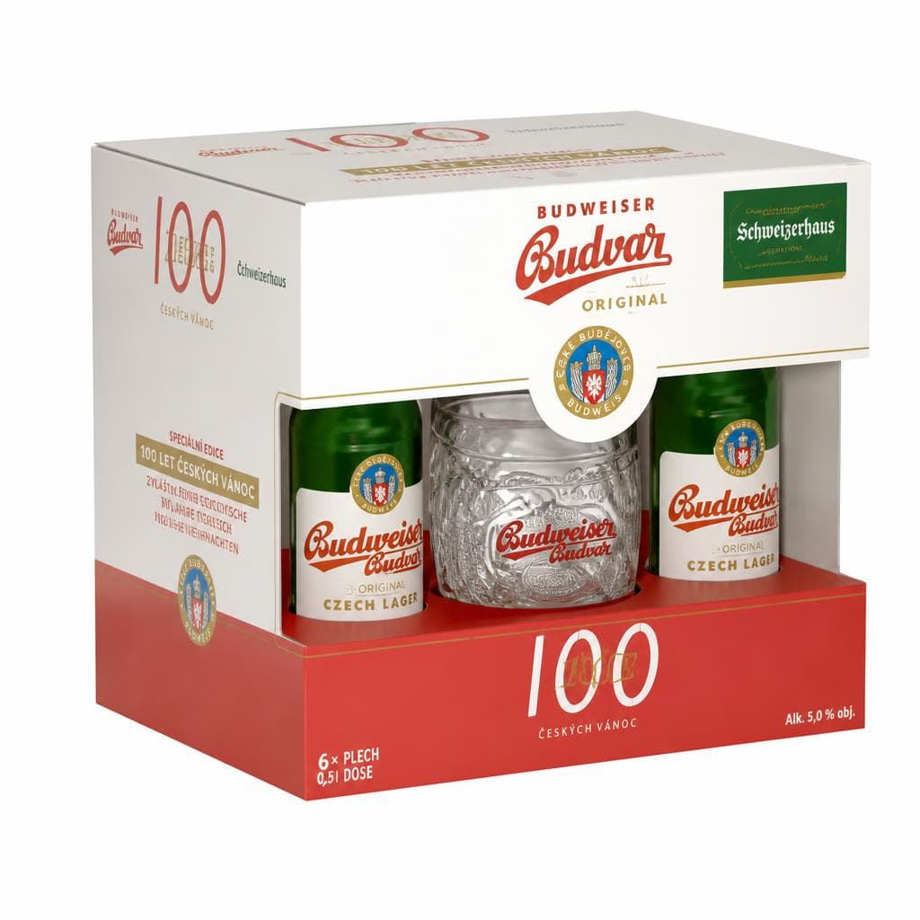 Budweiser Budvar Jubiläumsedition "100 Jahre Schweizerhaus", 6 x 0,5-Liter-MEHRWEG-Flasche – Interspar