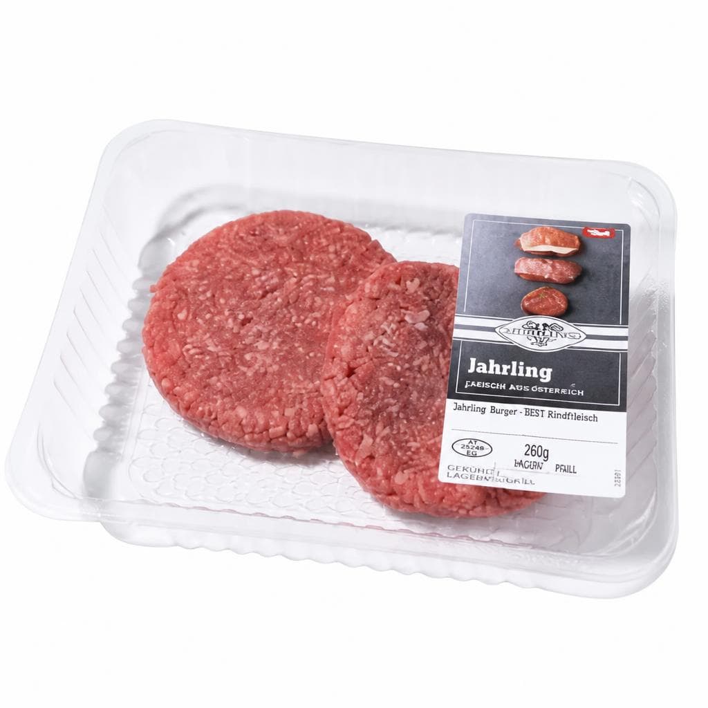 Jahrlings Burger Rindfleisch, 260 g – MPREIS