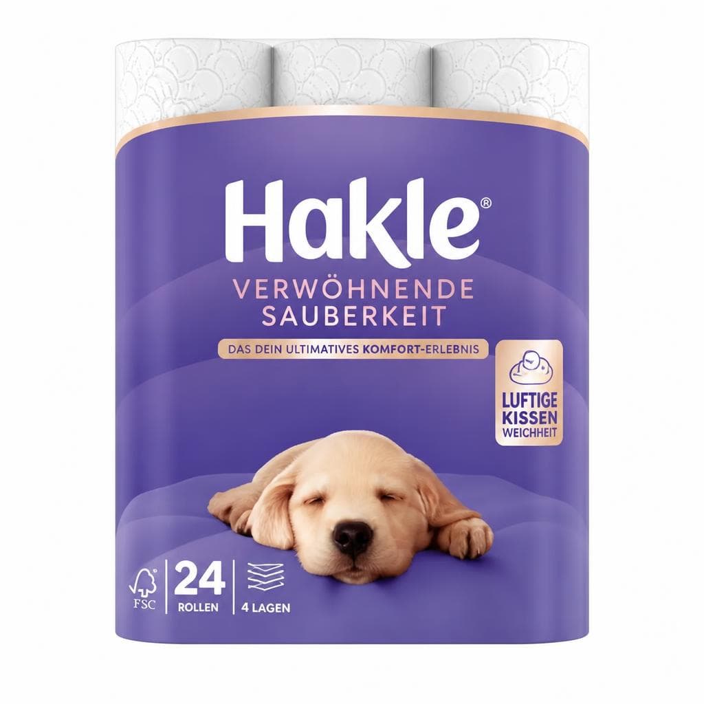 Hakle Toilettenpapier Verwöhnende Sauberkeit, 4-lagig, 24er-Packung – Interspar
