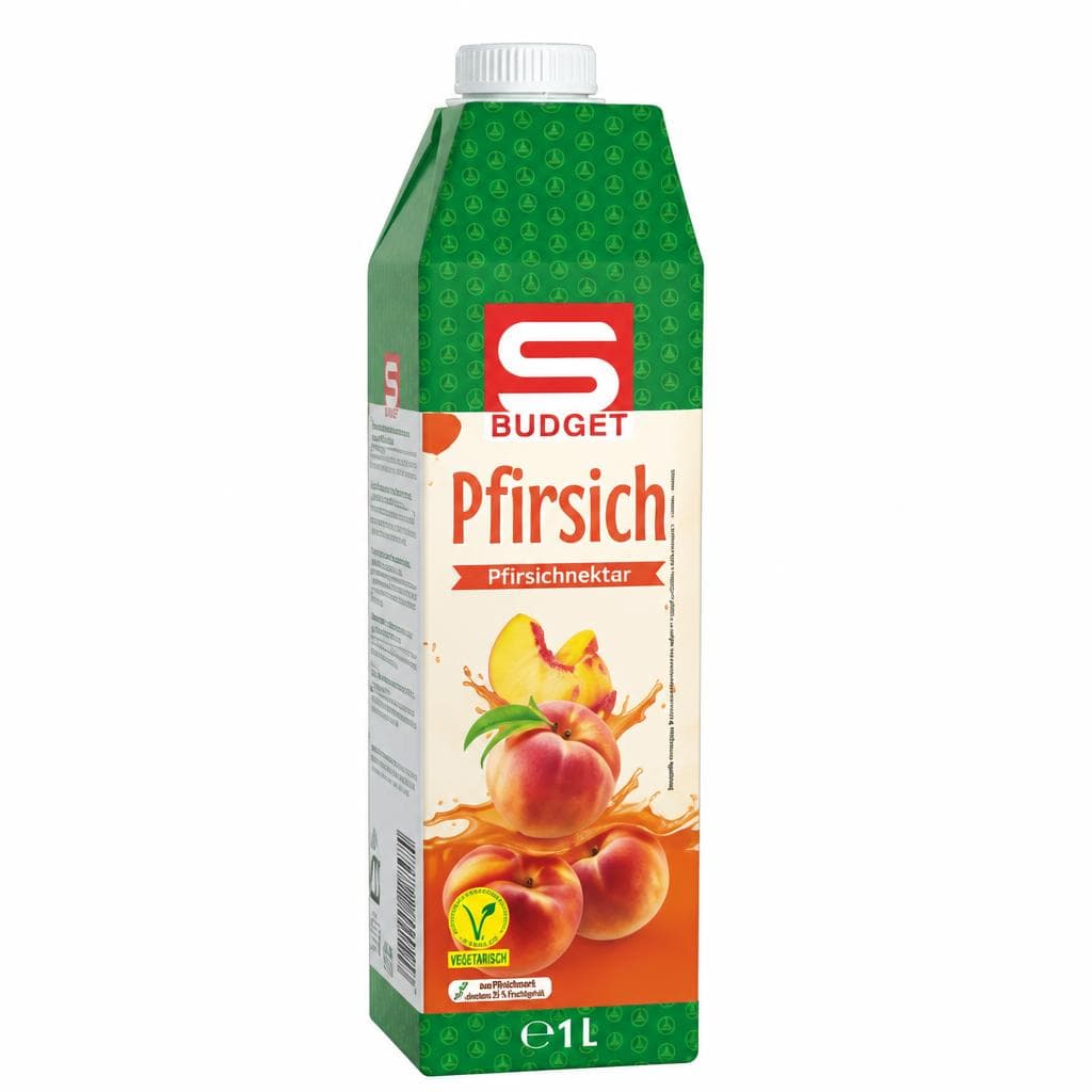 S-Budget Pfirsichnektar, 1 Liter – Spar