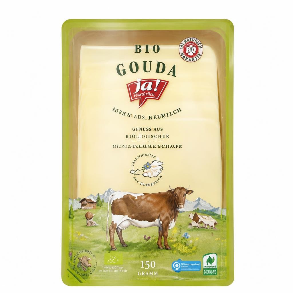 Ja! Natürlich Bio-Gouda-Scheiben, 150 g – Billa