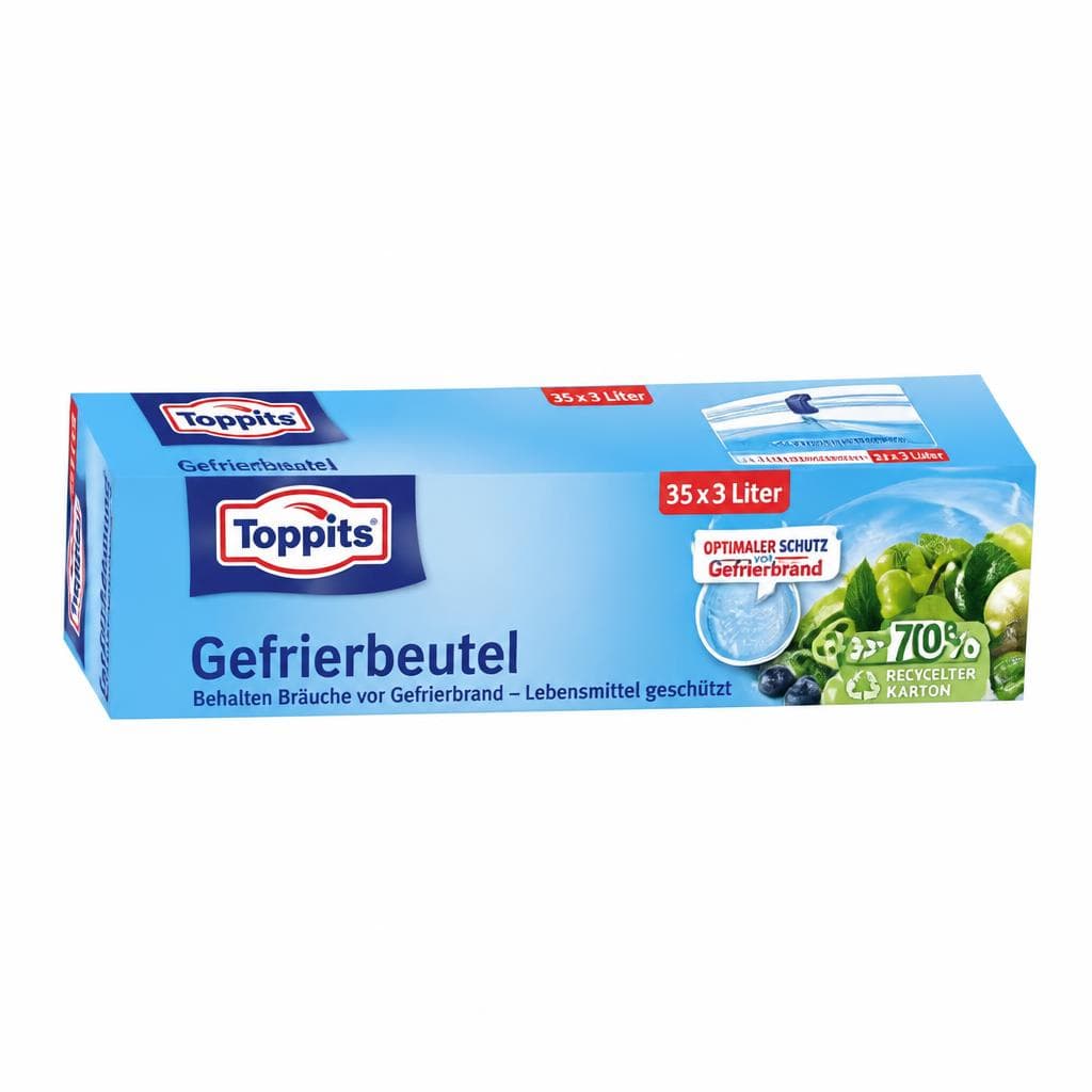 Toppits Gefrierbeutel, 40x1 Liter, 30x3 Liter od. 20x6 Liter Beutel – Billa Plus