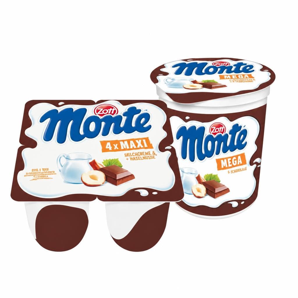 Monte White, Monte MAXI Schoko oder Monte MEGA, 4 x 100-g-Packung oder 400-g-Becher Zott – Interspar