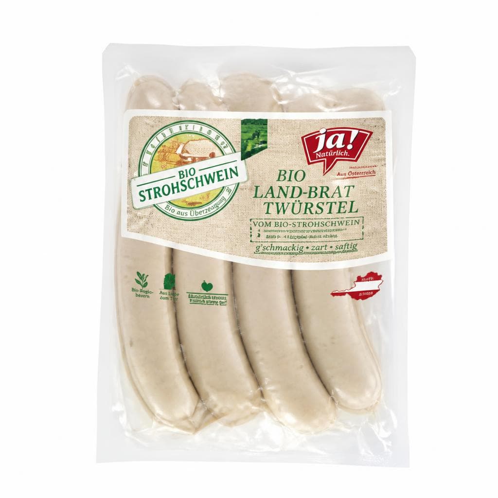 Ja! Natürlich Bio-Landbratwürstel vom Bio-STROHschwein, 220 g – Billa Plus