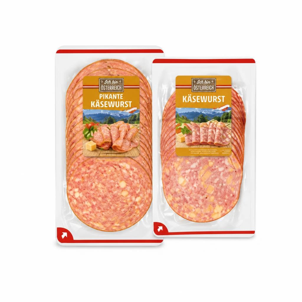 Pikante Käsewurst oder Käsewurst, 80 g/100 g – Penny
