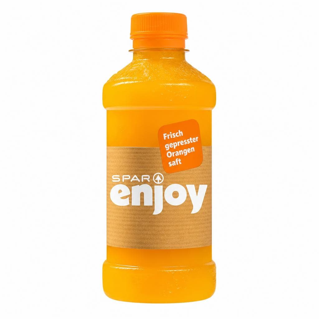 SPAR enjoy frisch gepresster Orangensaft, 0,25-Liter-Flasche – Interspar