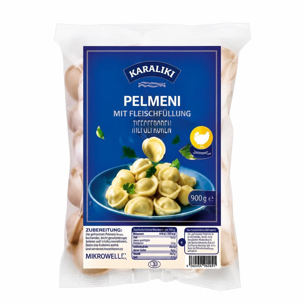 Pelmeni mit Fleischfüllung, 900 g / 1 kg Karaliki – Norma