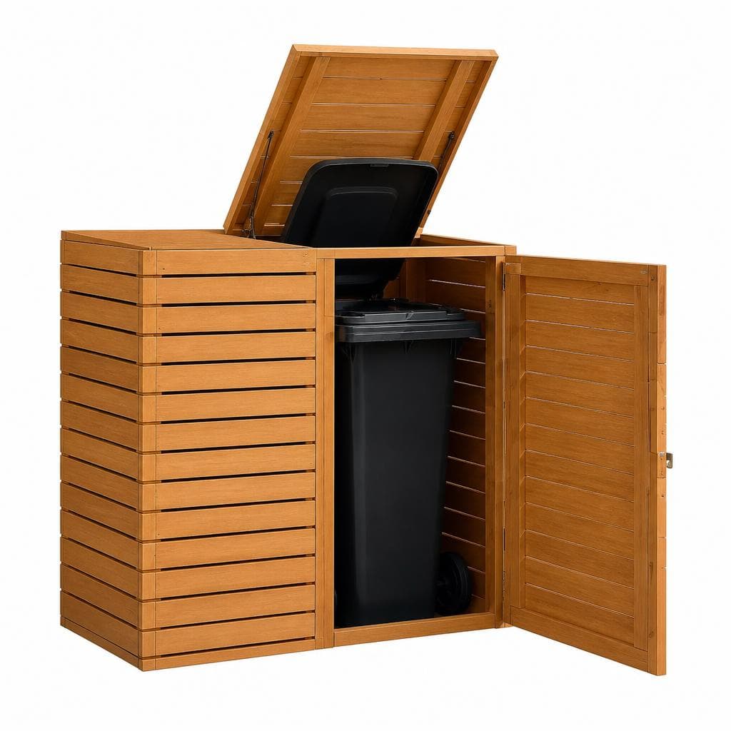 Mülltonnenbox aus Lärche, 1-Tonne, ca. 85 x 85 x 124,5 cm Gaspo – Hofer
