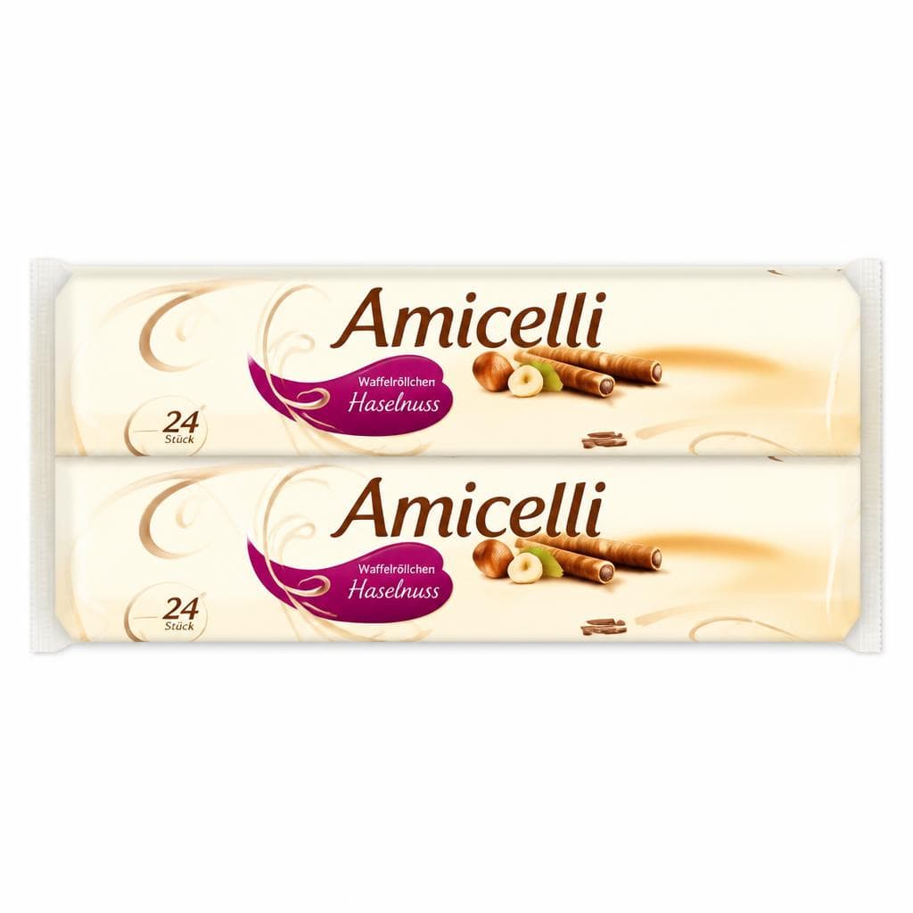 Amicelli Waffelröllchen Twin Pack, 24 Stück, je 2x150 g – Norma
