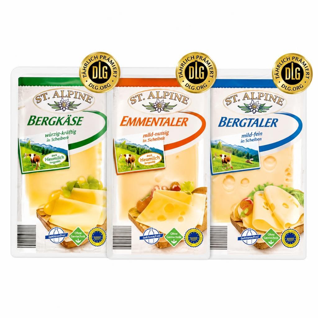 Käse-Sortiment, je 150 g ST. ALPINE – Norma