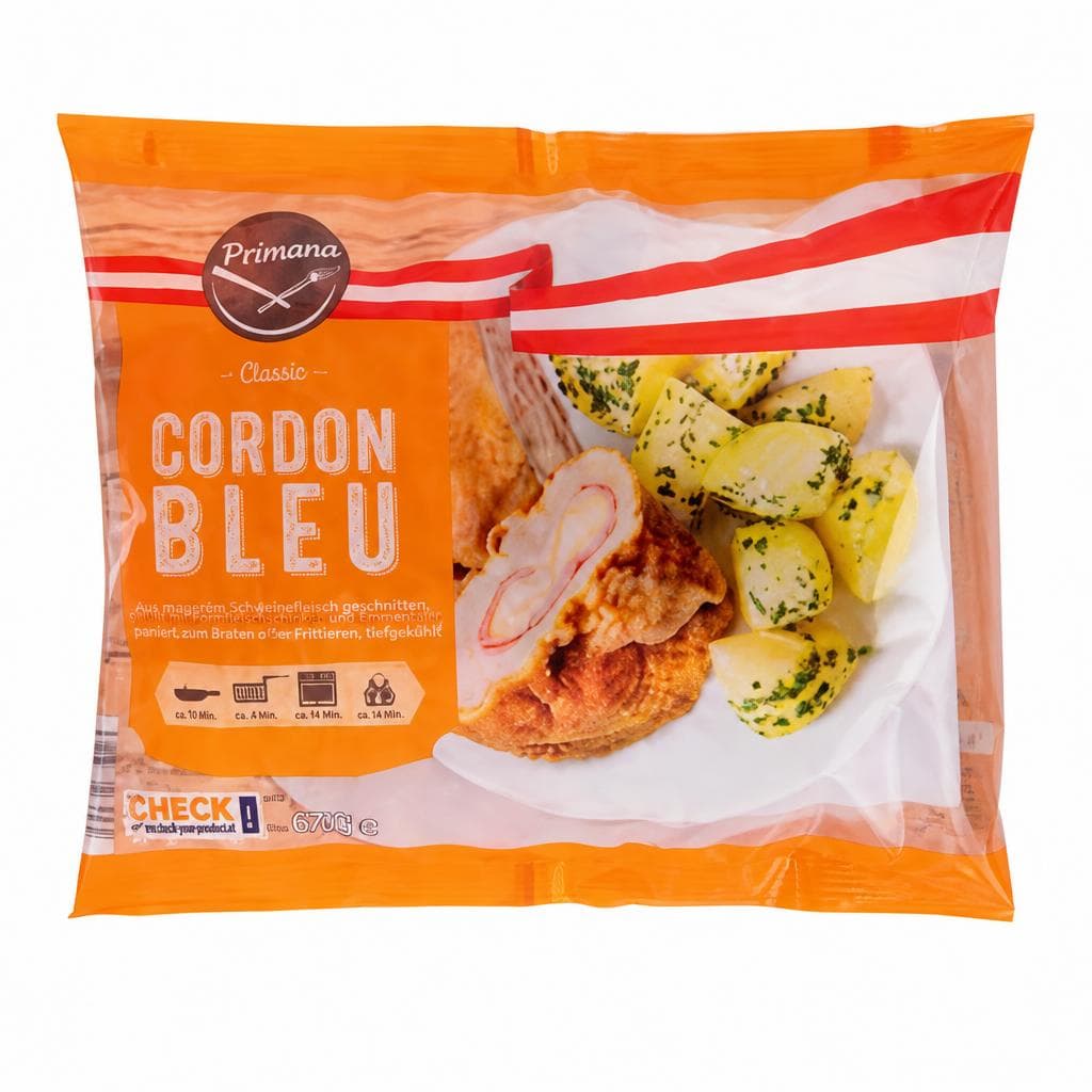 Cordon-Bleu vom Schwein, 670 g Primana – Hofer