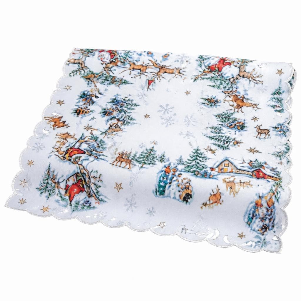 Weihnachts-Tischwäsche oder -Kissenhülle Mitteldecke, ca. 90 x 90 cm bella casa – Norma