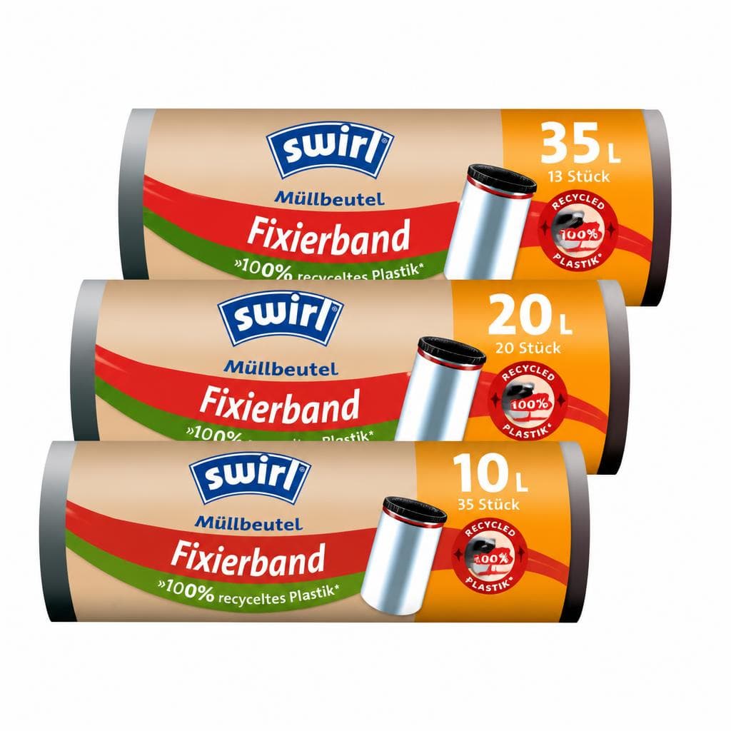 Müllbeutel mit Fixierband »Recircular« SWIRL – Interspar