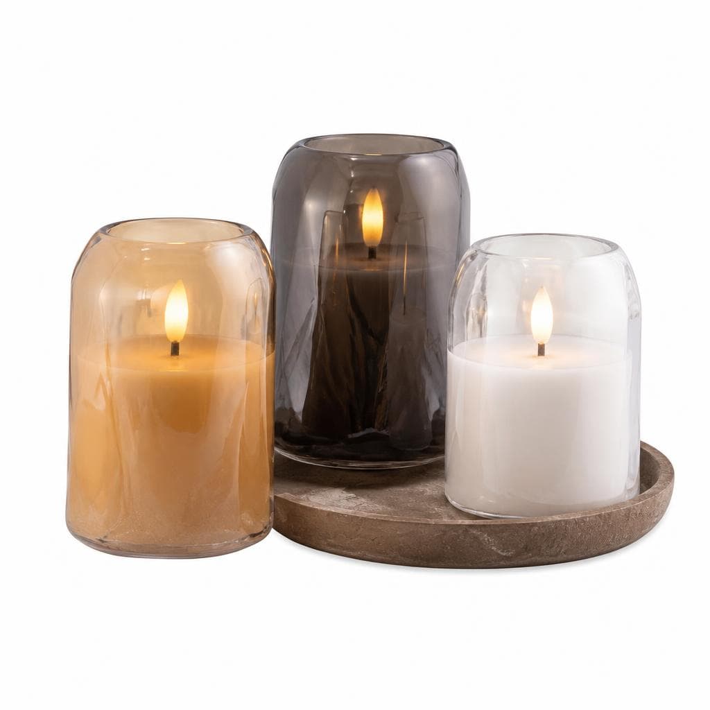 LED-Glas-Design-Kerze, ca. 10 x Ø 7,5 cm MW – Norma