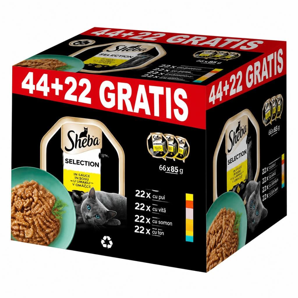 Sheba Katzennahrung, 66 x 85-g-Mega-Packung – Interspar