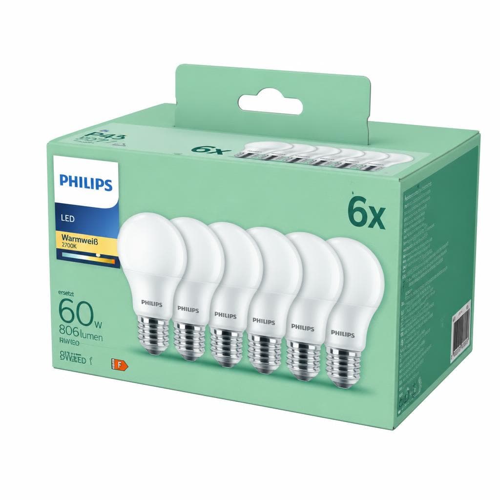 LED-Lampe E27 Matt, 6er Pack Philips – Expert