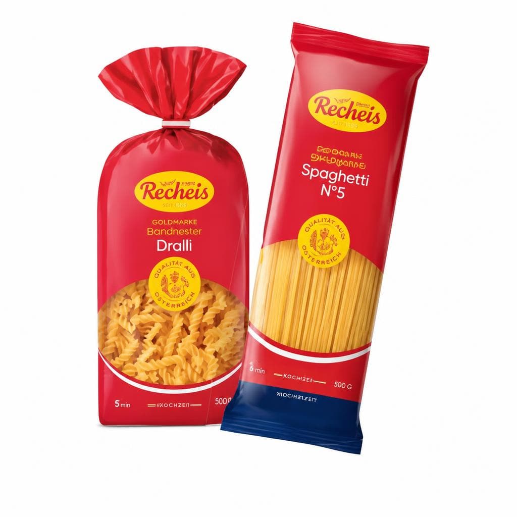 Recheis Goldmarke, Recheis Vollkorn ohne Ei, Naturgenuss Dinkel Teigwaren, Recheis Bandnester, oder Recheis Low Carb, 300 g, 400 g, 500 g – Maximarkt