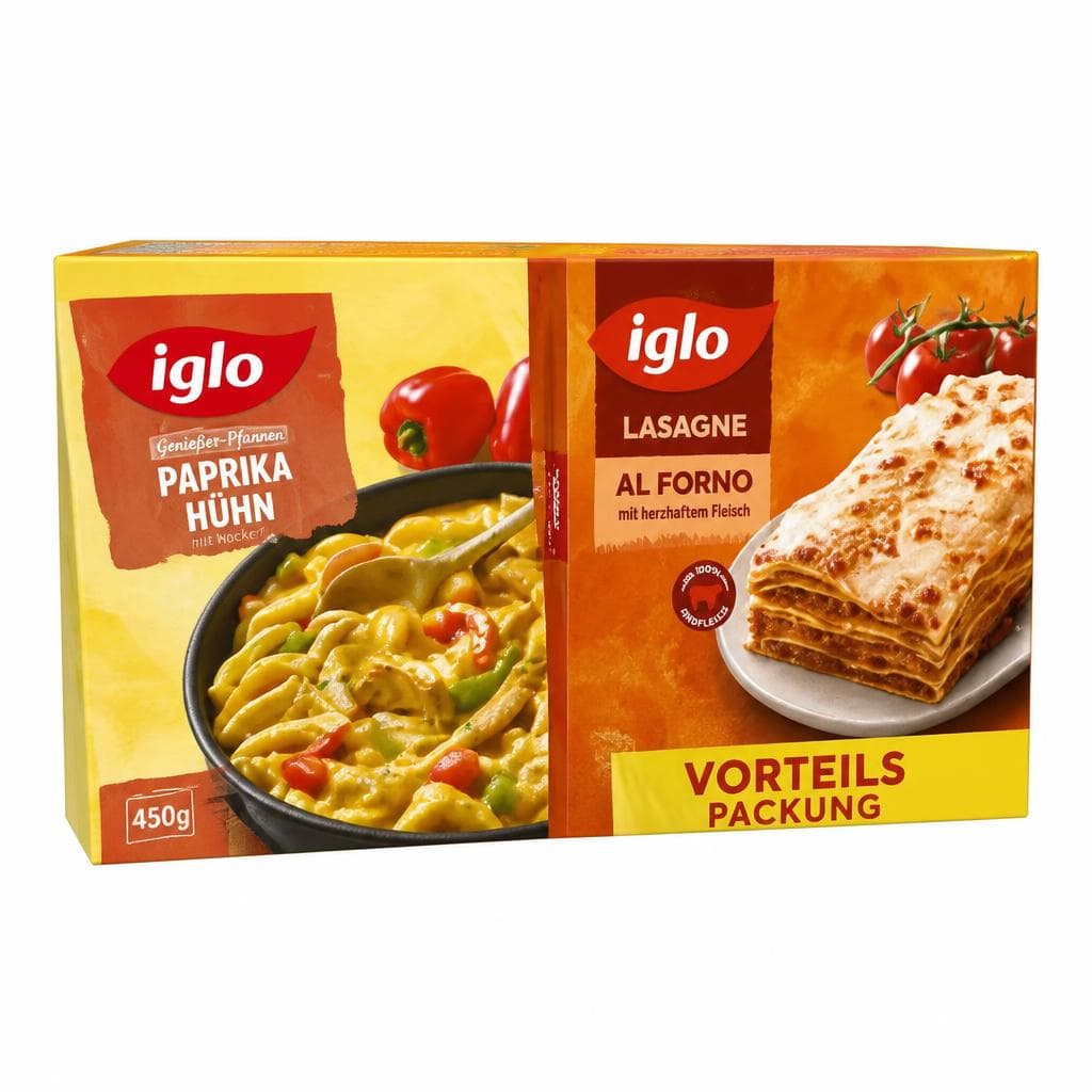 Iglo Genießerpfannen od. Lasagne Vorteilspackung, 500 g-700 g – Billa Plus