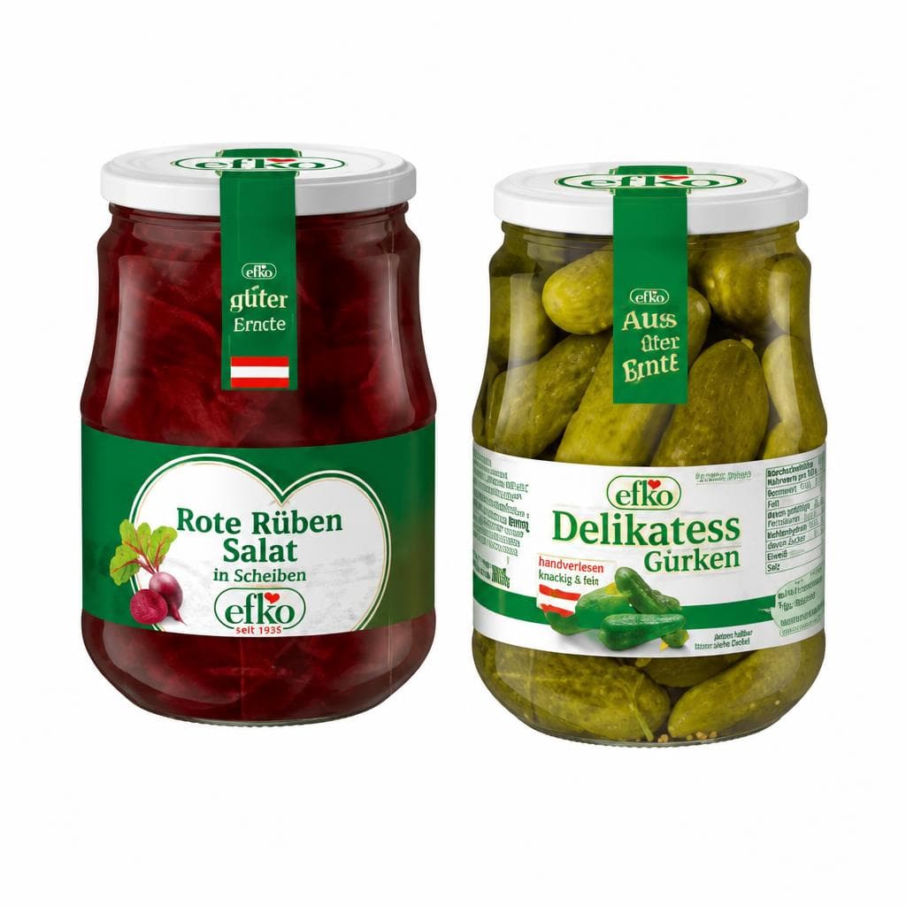 Delikatess Gurken, Rote Rüben, Kartoffel Salat oder Pfefferoni, 600 g - 700 g Glas – Maximarkt