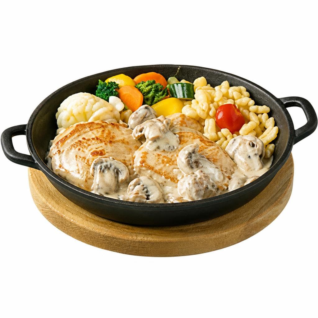 Marktküchen-Pfandl mit Minutensteaks, Nockerl & Gemüse Marktküche BILLA – Billa Plus
