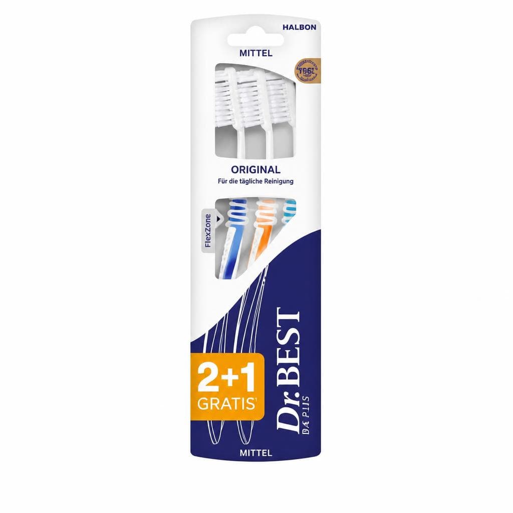 Dr. BEST Zahnbürste Classic Original, 3 Stk. – Dm