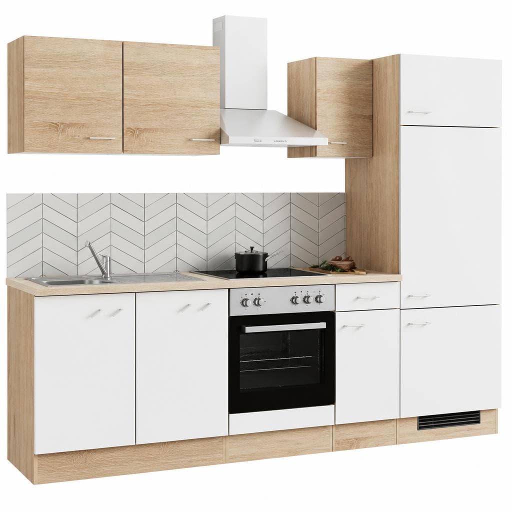 Planungsküche Küchenblock ca. 270 cm inkl. 5-tlg. Geräteset Angebot bei Möbelix