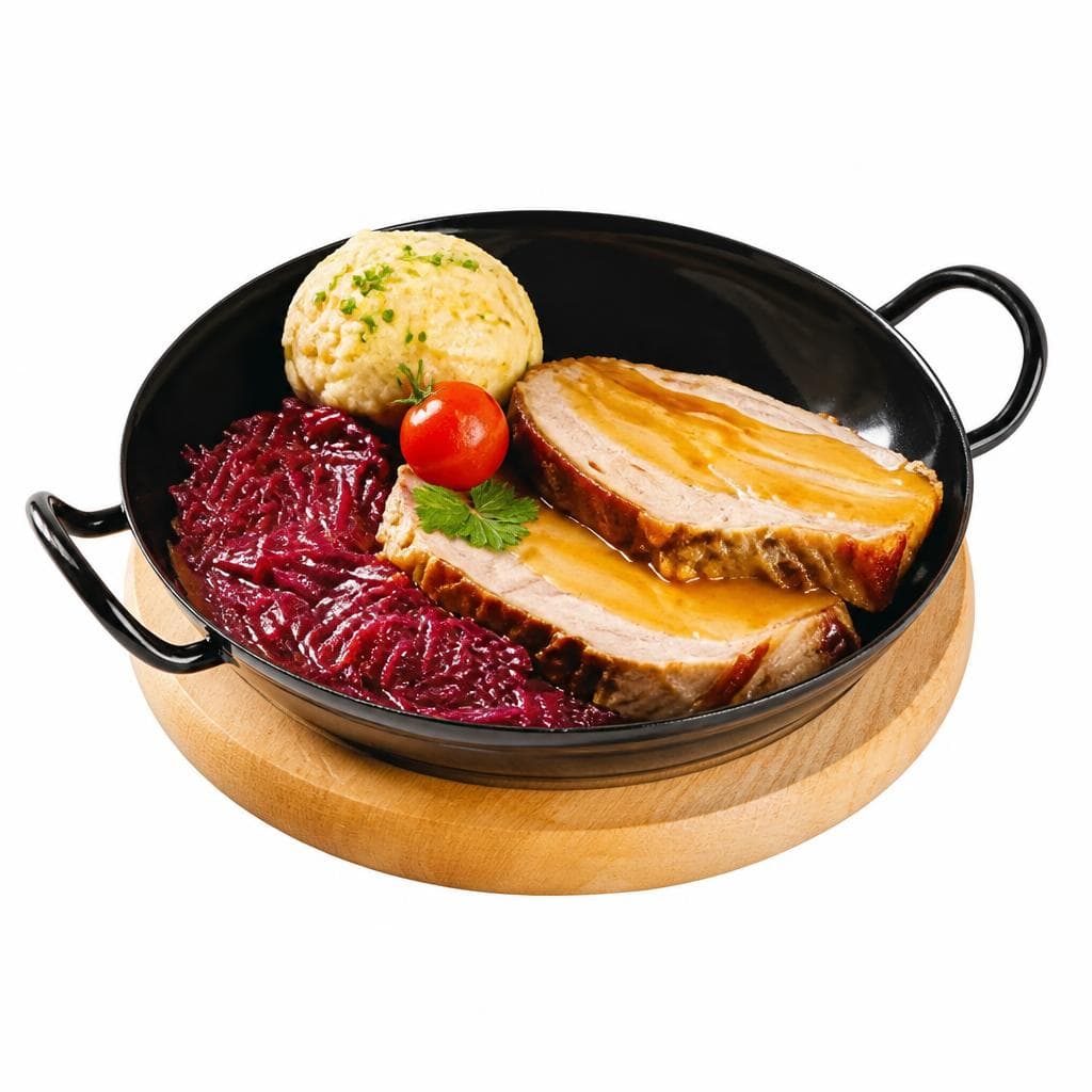 Schopfbraten mit Rotkraut & Semmelknödel – Billa Plus