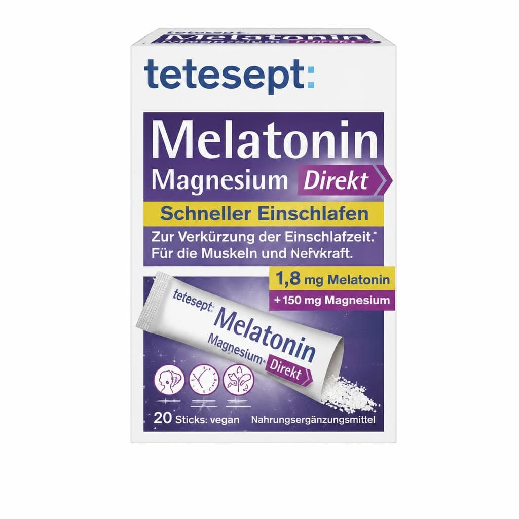Tetesept Melatonin 1,8MG + Magnesium Sticks, 20 Stück – Müller