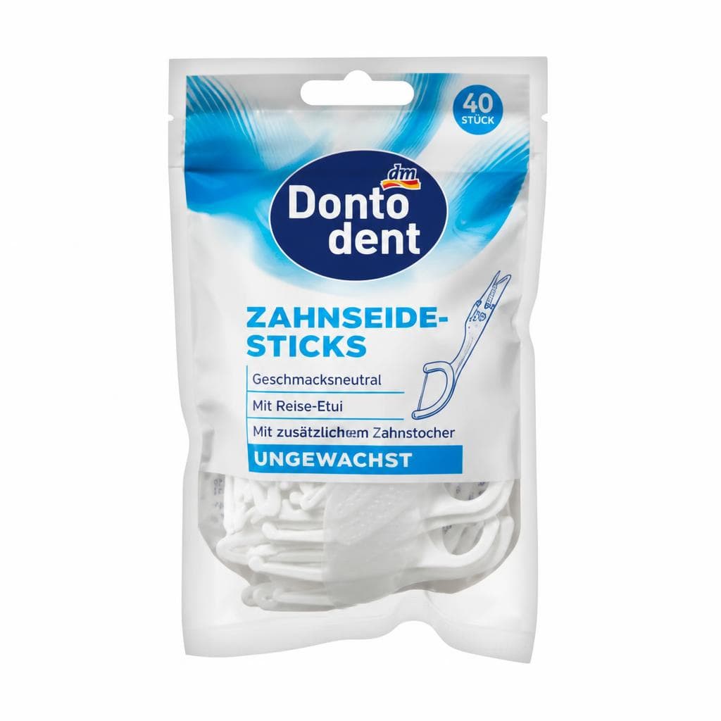 Dontodent Zahnseide-Sticks ungewachst mit Reise-Etui 40 Stk. Angebot bei Dm