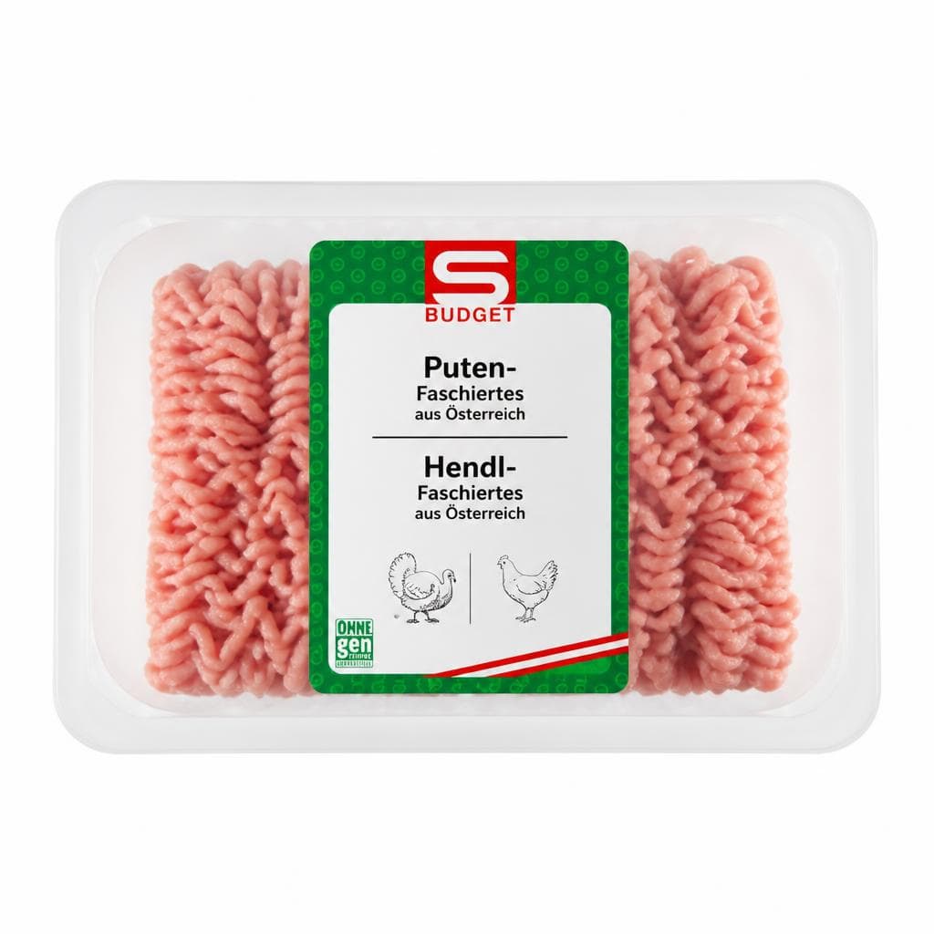 S-BUDGET Puten-Faschiertes oder Hendl-Faschiertes, 400-g-/500-g-Packung – Interspar